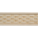 990-4WHW Unfinished White Hardwood Basketweave Embossed Chair Rail Moulding ORNAMENTAL