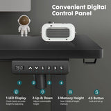 SMUG Standing Desk, Adjustable Height Electric Sit Stand Up Down Computer Table, 55x24 Inch Ergonomic Rising Desks for Work Office Home, Modern Gaming Desktop Workstation, Black SMUG