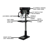 JET 17-Inch Step Pulley Floor Drill Press, 1 HP, 1Ph 115V (IDP-17) Jet