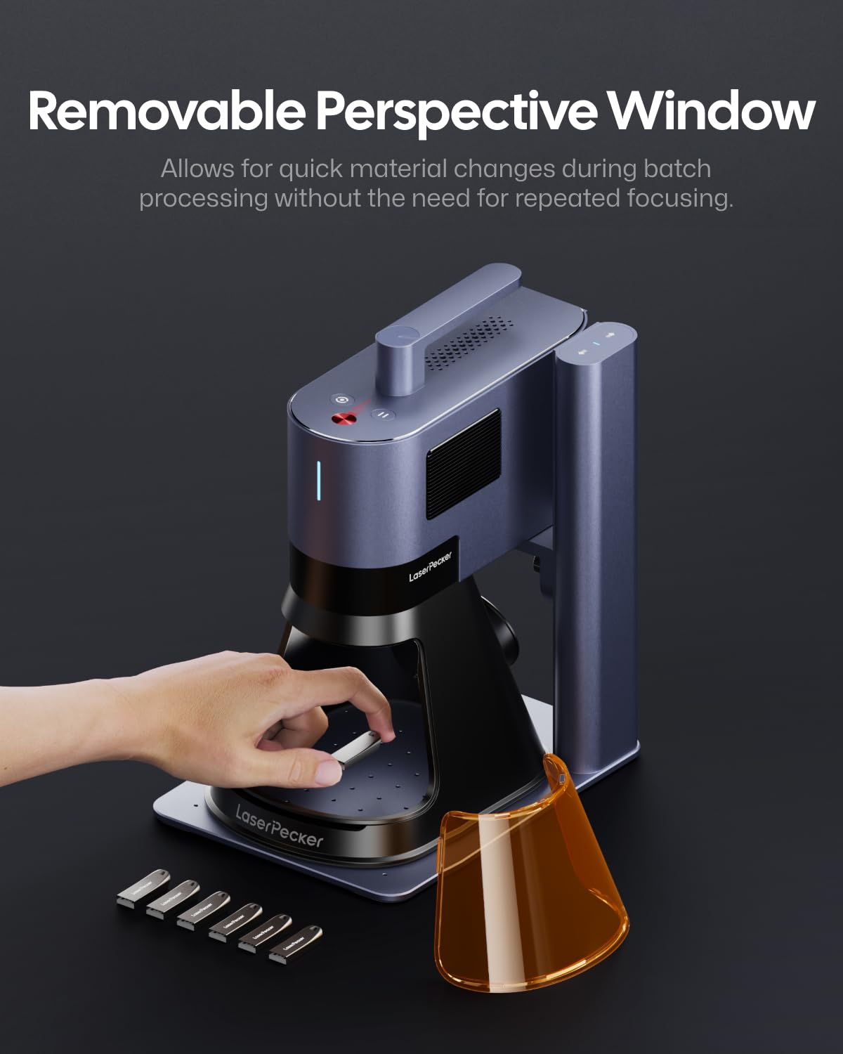 LaserPecker LP5 20W Fiber & Diode Dual Laser Engraver, 10X Faster 0.0027mm Precision for Metal/Wood/Jewelry, Portable 6kg Laser Cutter for Instant Store Customization, 3D Grayscale Engraving Machine LaserPecker