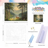 Natuyalo Paint by Numbers for Adults Beginner, Elk in Forest Acrylic Easy Paint by Numbers Kits Natural Landscape Craft Kits for Adults Suitable for Home Wall Decoration Flameless 16x20 Inch Natuyalo