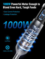 1000W Powerful Immersion Blender handheld, 2024 New Update Hand Blender with 25-Speed, Scratch-Resistant Hand Mixer with Heavy-Duty Copper Brushless Motor and Gift Box SHEANLAH