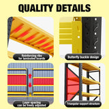 Storage Shelves Heavy Duty, Metal Garage Shelving Units, 4 Tier Storage Rack Shelf, Steel Industrial Shelving, Adjustable Standing Shelf for Basement/Warehouse Yellow and Black, W41.34*D19.69*H78.74 Generic