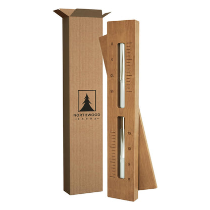 Northwood Sauna - Sauna Sand Timer - Handmade from Canadian Red Cedar Wood - Wall Mounted Rotating 15 Minutes Hourglass Timer with White Sand