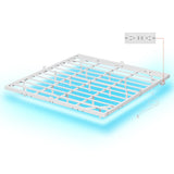 WLIVE Floating King Bed Frame, LED Bed Frame with Charging Station, Metal Platform Beds King Size with Heavy Duty Steel Slats, No Box Spring Needed, Easy Assembly, No Noise, White WLIVE
