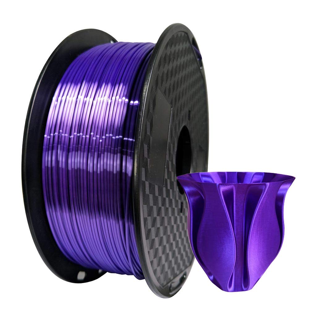 Silk Purple PLA 1.75mm 3D Printer Filament 1KG (2.2 LBS) Silky Shiny Purple 3D Printing Material Metallic Dark Violet Purple Color HZST3D - WoodArtSupply