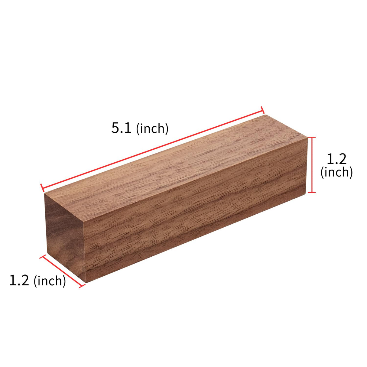 2 Pcs Walnut Wood Log Lumber Board Knife Handle Material, Bar Shaped Square Turning BlanksHandle Plate for Instruments DIY Raw Wood Cuboid(5.1" x 1.2" x 1.2") Wislist