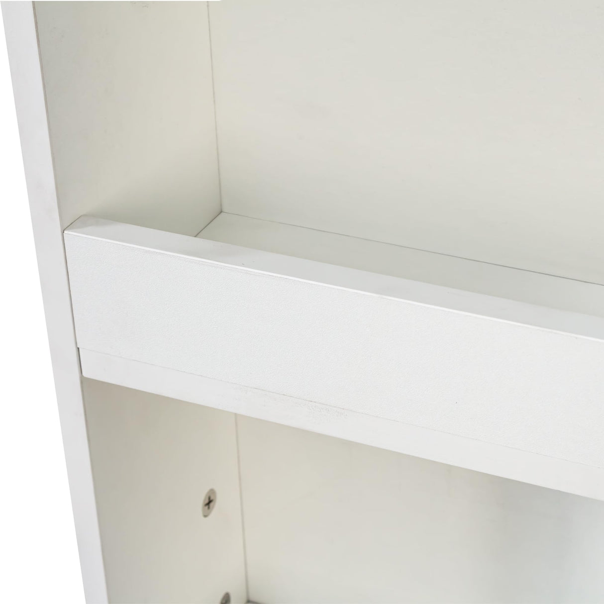 KEIKI 70.87" H Display Storage Cabinet with 4-Tier Shelf, 3 Side Drawers & 4 Small Display Shelves, Modern Wooden Tall Bookshelf Bookcase for Living Room, Office, White (Style A) KEIKI
