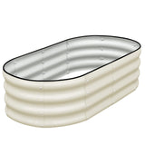 SnugNiture Galvanized Raised Garden Bed, 4x2x1ft Oval Metal Planter Box for Planting Outdoor Plants Vegetables SnugNiture