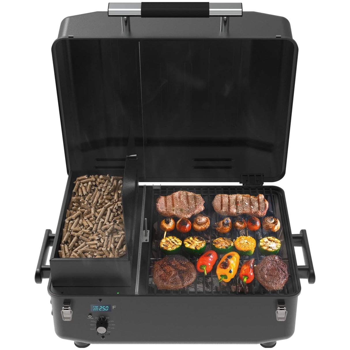 Z GRILLS 200A Portable Wood Pellet Grill & Smoker, Tabletop Wood Pellet Smoker with PID V2.0 Controller, Meat Probes, 202 sq.in Cooking Area, Fit for RVs, Road Trips & Apartments Z GRILLS