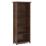 SIMPLIHOME Amherst SOLID WOOD 30 Inch Transitional 5 Shelf Bookcase in Russet Brown, For the Living Room, Study Room and Office SIMPLIHOME
