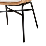 bali & pari Caelia Modern Bohemian Natural Rattan and Black Metal Dining Chair bali & pari