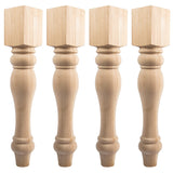 La Vane 16x3.5x3.5inch Chunky Farmhouse Table Legs, Set of 4 Unfinished Rubber Wood Replacement Table Legs for Bench Coffee Table Dining Table La Vane