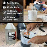 Black Epoxy Resin (32 Ounce), High-Gloss Pure Black Resin Epoxy | No Black Epoxy Dye, Black Resin Pigment, or Black Mica Powder Needed |for DIY Bubble-Free Epoxy Tabletops, Resin Art, Jewelry Making SPRESIN