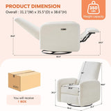 SENYUN Power Recliner Chair, Swivel Rocker Recliner w/USB & Type-C Charging Ports, Chenille Upholstered Swivel Rocker Glider Recliner for Nursery,Living Room, Bedroom, 1PC, Cream SENYUN