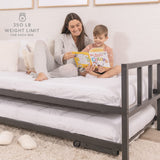 Milliard Twin Daybed and Fold- Up Trundle Set, Daybed with Pop Up Trundle, Black Frame - Mattresses Sold Separately Milliard