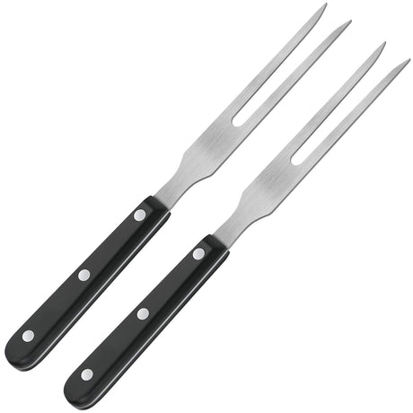 Patelai 2 Pieces Carving Meat Fork Stainless Steel Serving Fork with Plastic Handle 10.6 Inch Long Kitchen Tableware for Barbecue Turkey Dinner Cooking Patelai