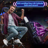 Gaming Chair Computer Chair with Footrest and Lumbar Support, Height Adjustable Game Chair Video Game Chair High Back Reclining Computer Chair with 360°-Swivel Chair for Adults, Blue Generic