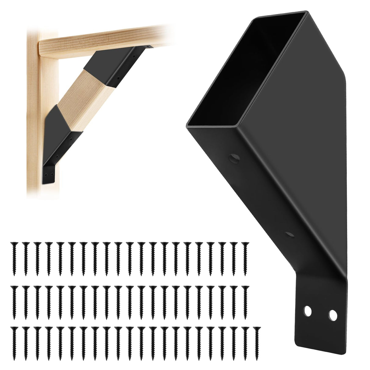 Pergola Brackets，8Pcs 45-Degree Angle Support Bracket， Pergola Bracket and 64-Piece Screws Fit for 2''x4'' Wood Posts, pergola kit Can Be Used for Gazebos Garages Patios Tree Houses Kartols