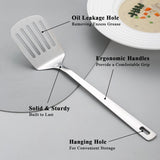 Kyraton Stainless Steel Spatulas Set, Silver Slotted Turner, Solid Turner, Kitchen Spatulas for Nonstick Cookware, Dishwasher Safe, Easy to Clean Kyraton