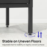 ALBAD Metal Storage Cabinet with Mesh Doors and Adjustable Shelves, Free Standing Sideboard Buffet Cabinet for Kitchen, Living Room, Dining Room, Home Office (Black) ALBAD