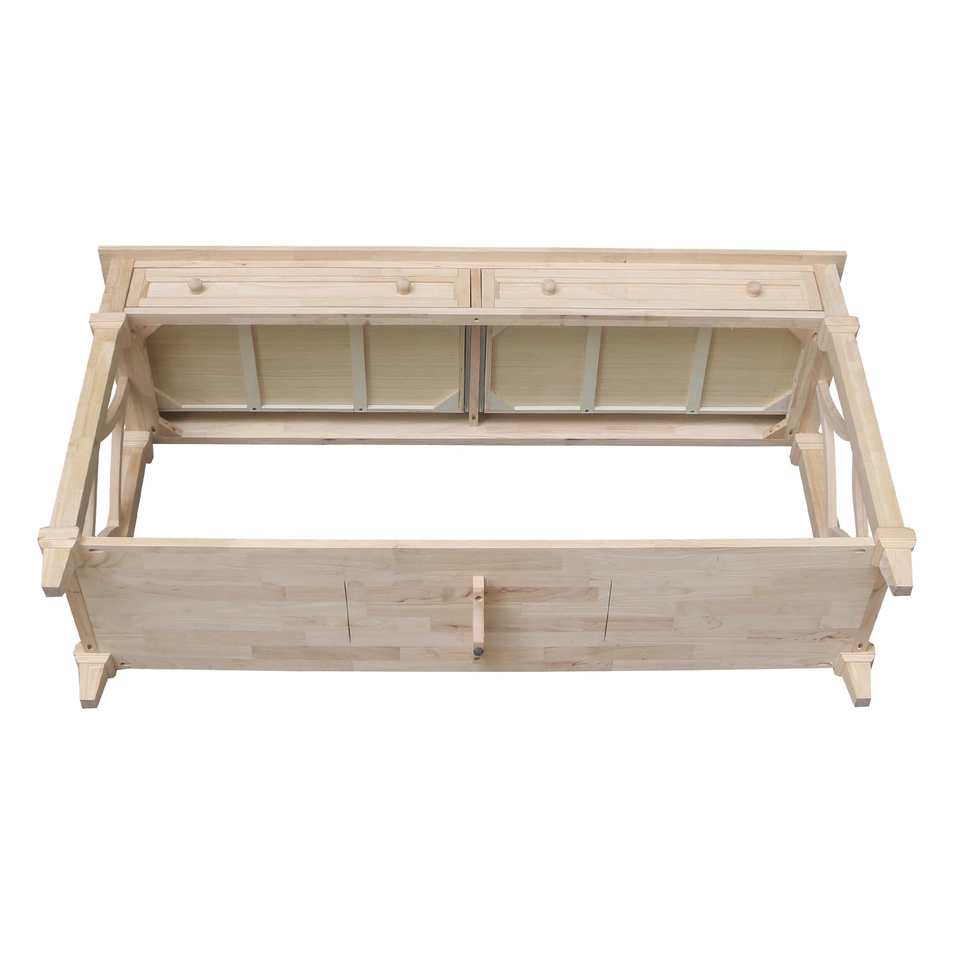 IC International Concepts International Concepts Josephine Solid Wood Sofa Console Table, Unfinished - WoodArtSupply