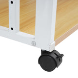 5-Tier AV Media Stand Audio Rack Tower with 4 Lockable Universal Wheels Movable Audio Media Stand with Top Corner Shelf for Record Player, Stereo Components, DVD Players(19.7*15.7*42.9in, White, Wood) VitaChicuy