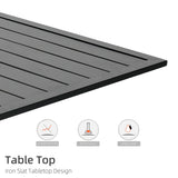 Nixtopia 7 Piece Outdoor Patio Dining Set for 6 Person with Gray Sling Back Stackable Chairs and 63" x 38" Rectangle Table Nixtopia