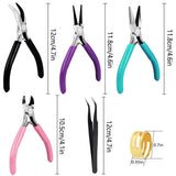 URSKYTOUS 4Pcs Jewelry Pliers Set Jewelry Making Pliers Tools Kit Include Jewelry Making Needle Nose Chain Nose Round Bent Pliers Wire Cutter for Bracelet Beading DIY Craft Jewelry Making Supplies URSKYTOUS