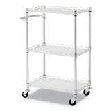 Alera ALESW322416SR 24 in. x 16 in. x 39 in. 450 lbs. Capacity 3-Shelf Wire Cart with Liners - Silver Alera