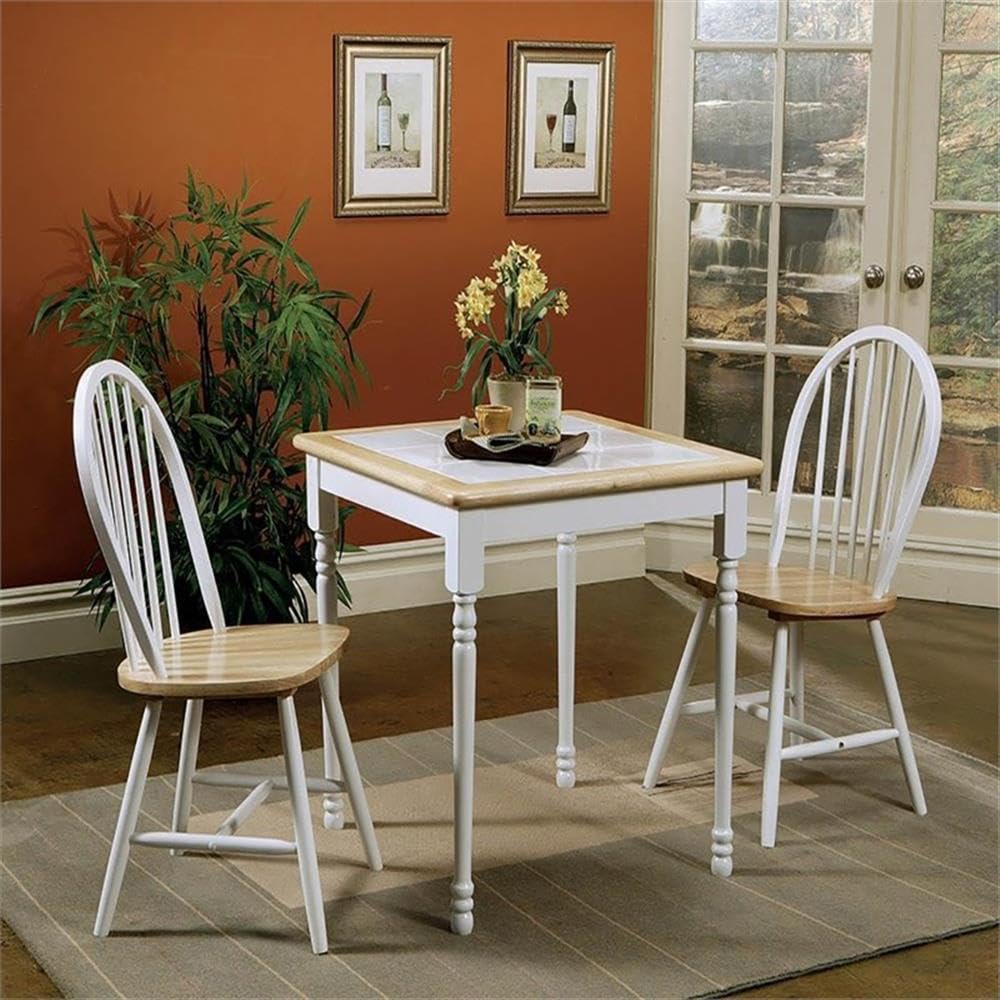 COASTER Hesperia Windsor Dining Side Chairs Natural Brown and White (Set of 4) - WoodArtSupply