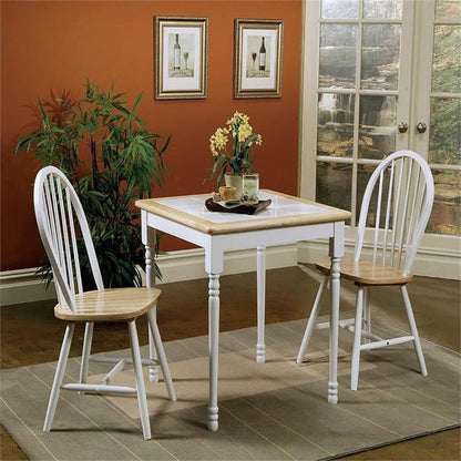 COASTER Hesperia Windsor Dining Side Chairs Natural Brown and White (Set of 4) - WoodArtSupply