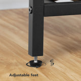 HOOBRO Rustic Brown Kitchen Bakers Rack with Power Outlet and Adjustable Wine Rack HOOBRO