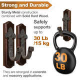 TESLYAR Gun Rack Wall Mount Hold Up Displays Horizontal Gun Rack and Shotgun Hooks Store Rifle Shotgun Bow Real Hardwood Hanger Brown TESLYAR