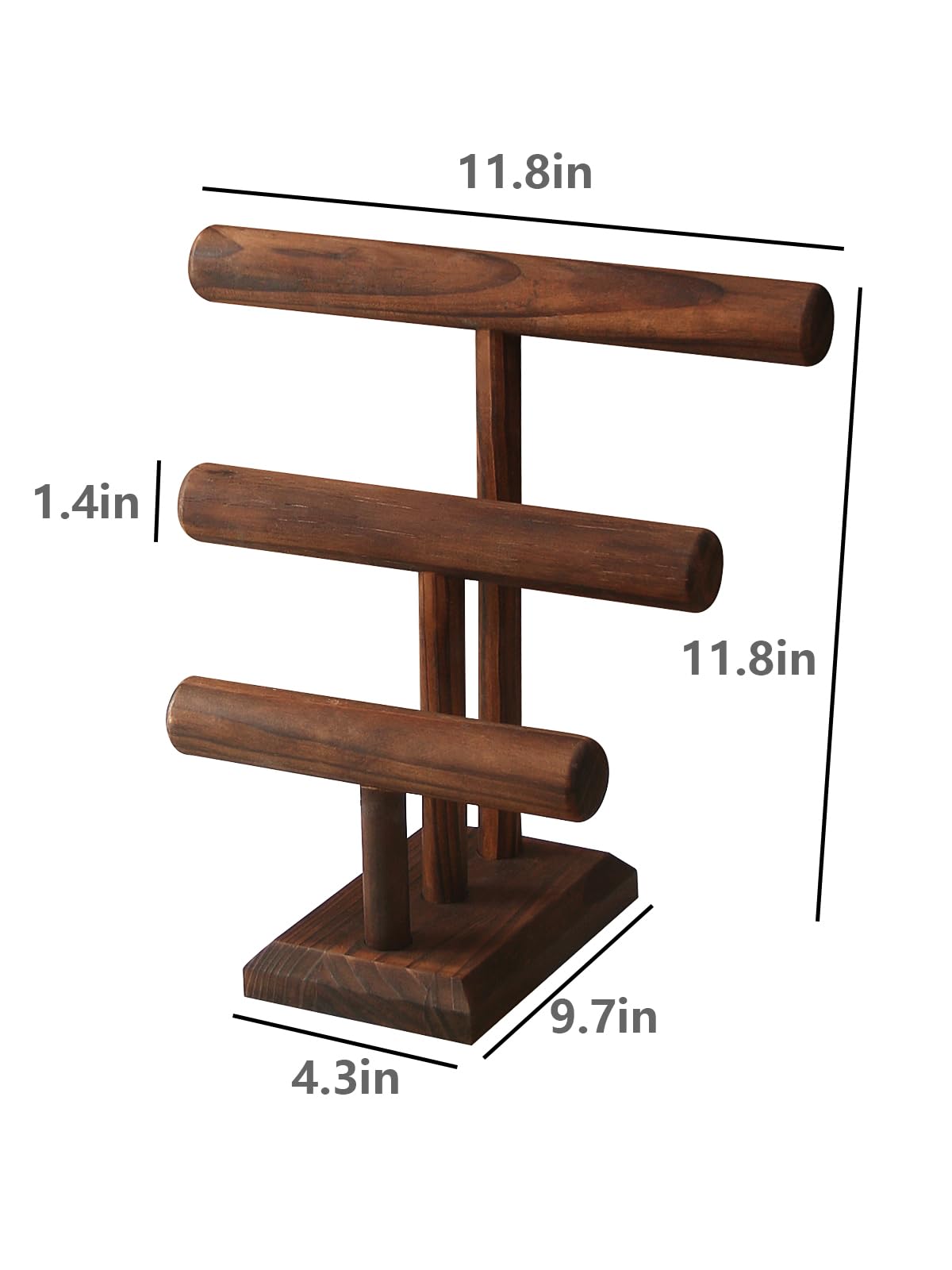 Julysky Bracelet Holder Stand, Bracelet Display with 3 Tier,Jewelry Organizer Stand for Necklaces Bangles and Watches(solid wood) Julysky
