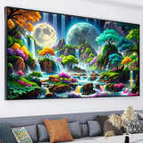mjcakrn Landscape Diamond Painting Kits for Adults, Diamond Art Kits for Beginners 5D Full Drill Abstract Diamond Art Painting Kits Crystal Gem Art DIY Crafts Kits for Home Wall Decor 28x16inch mjcakrn