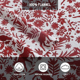 Eddie Bauer 3 Pc Flannel Sheets Twin Size - 100% Cotton Breathable & Soft Twin Sheets Set (1 Flat, 1 Flannel Fitted Sheet & 1 Pillowcase) - 12" Deep Pocket All Seasons Sheet Set (Arcadia Red) Eddie Bauer