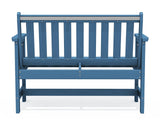 SERWALL Outdoor Bench, HDPE Outdoor Benches Weatherproof, 2-Person Garden Bench with 660 lbs Weight Capacity, Patio Benches for Outdoors, Garden, Porch, Backyard and Park, Navy Blue SERWALL