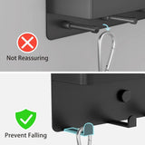 SZUGCOTD Key Holder for Wall Rustic Key and Mail Organizer 6 Key Hooks with Shelf Small Key Rack with Tray Adhesive Key Hanger Wall Mount for Entryway Hallway Living Room Decor, Metal, Matte Black SZUGCOTD
