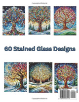 Stained Glass Trees Coloring Book for Adults and Teens for Relaxation and Fun!: 60 Intricate Stained Glass Tree Designs for Stress Relief WoodArtSupply