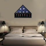Zmiky Veteran Burial Flag Display Case American Flag Solid Wood Display Case Fits a 5 X 9.5 Flag Folded Military Shadow Box with Felt Lining Holder Zmiky