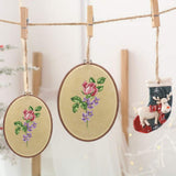 guofa 6.7'' Oval Embroidery Hoops- 2PCS 17x13CM Decorative Cross Stitch Hoops, Imitated Wood Resin Embroidery Frame Hoop for Art Craft Sewing guofa
