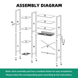 Kalrin Over The Toilet Storage Rack with Extra Side Shelves, 4-Tier Bathroom Over Toilet Storage with Adjustable Shelf & Drain Basket, Freestanding Bathroom Organizer for Balcony, Laundry(Pure Black) Kalrin