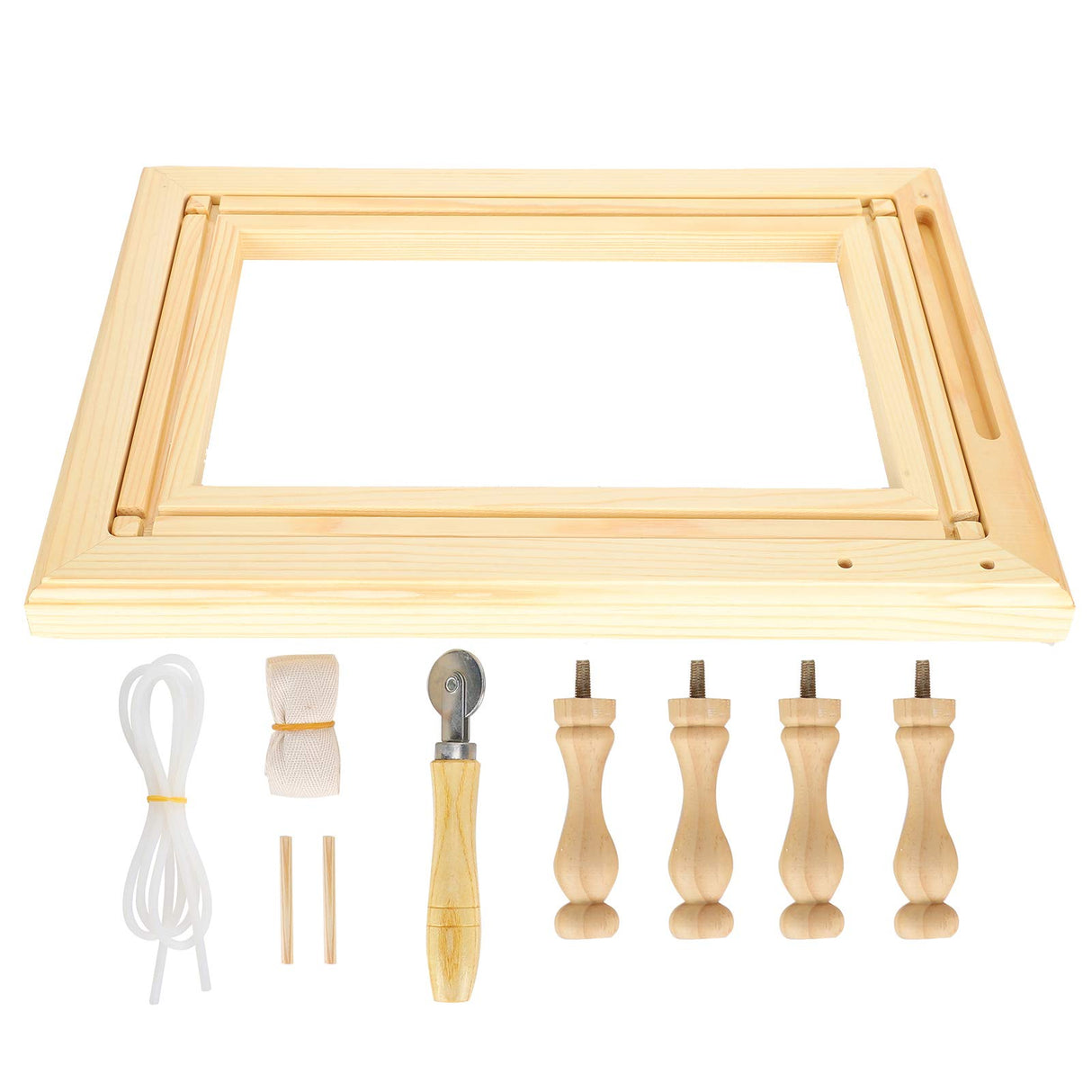 Embroidery Frame Stand Beech Wood Scroll Quilt Holder for Stitching Sewing Craft, Glossy and Size for Adults and Children Asixxsix