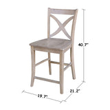 International Concepts Cosmo Stool Barstool, Washed Gray Taupe IC International Concepts
