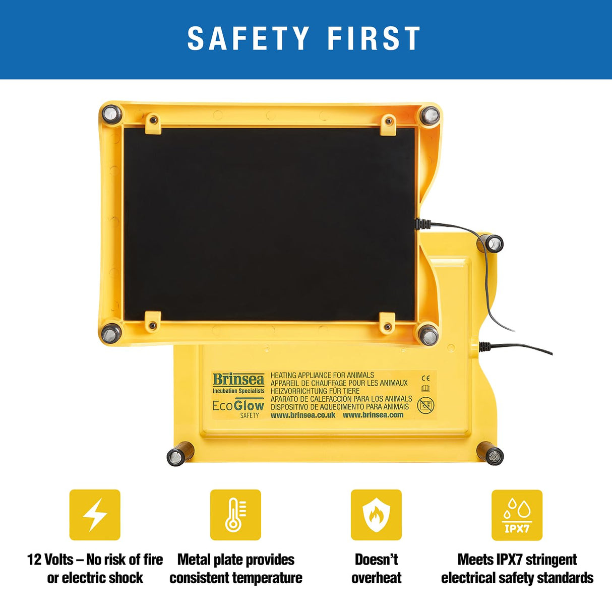 Brinsea Ecoglow Safety 600 Chick or Duckling Brooder, Adjustable Height & Angle Brooder Plate for 20 Chicks, Ideal for Chicken Coops Poultry Heating with Safety Indicator, 12 Watts Brinsea