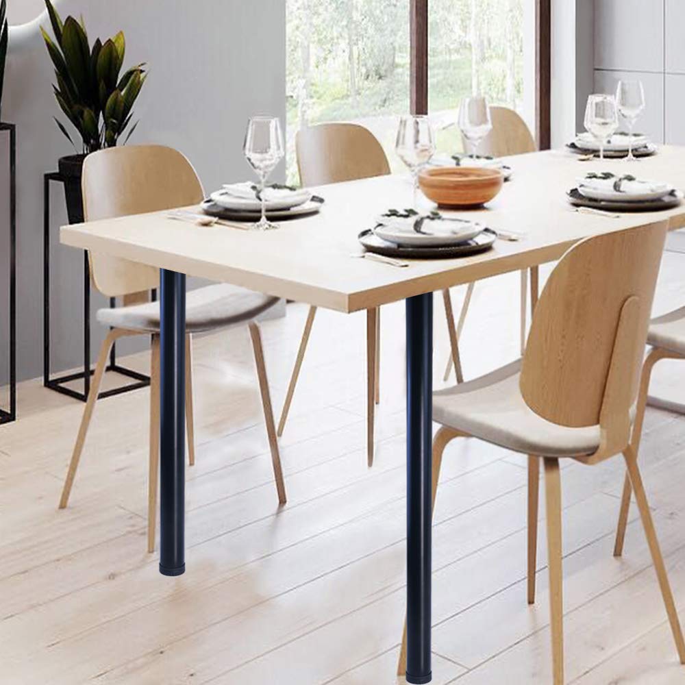 QLLY 32 inch Adjustable Tall Metal Desk Legs, Office Table Furniture Leg Set, Set of 4 (Black) QLLY