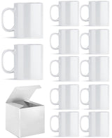 ABBSH Sublimation Mugs, Sublimation White Coffee Mugs Tazas Para Sublimacion Blank 11 OZ With Box for for Coffee, Soup, Tea, Milk, Latte, Hot Cocoa Set of 12 ABBSH