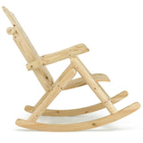 Casart Log Rocking Chair Wood Porch Rocker Lounge Patio Deck Balcony Furniture Rustic Single Rocker Natural Casart