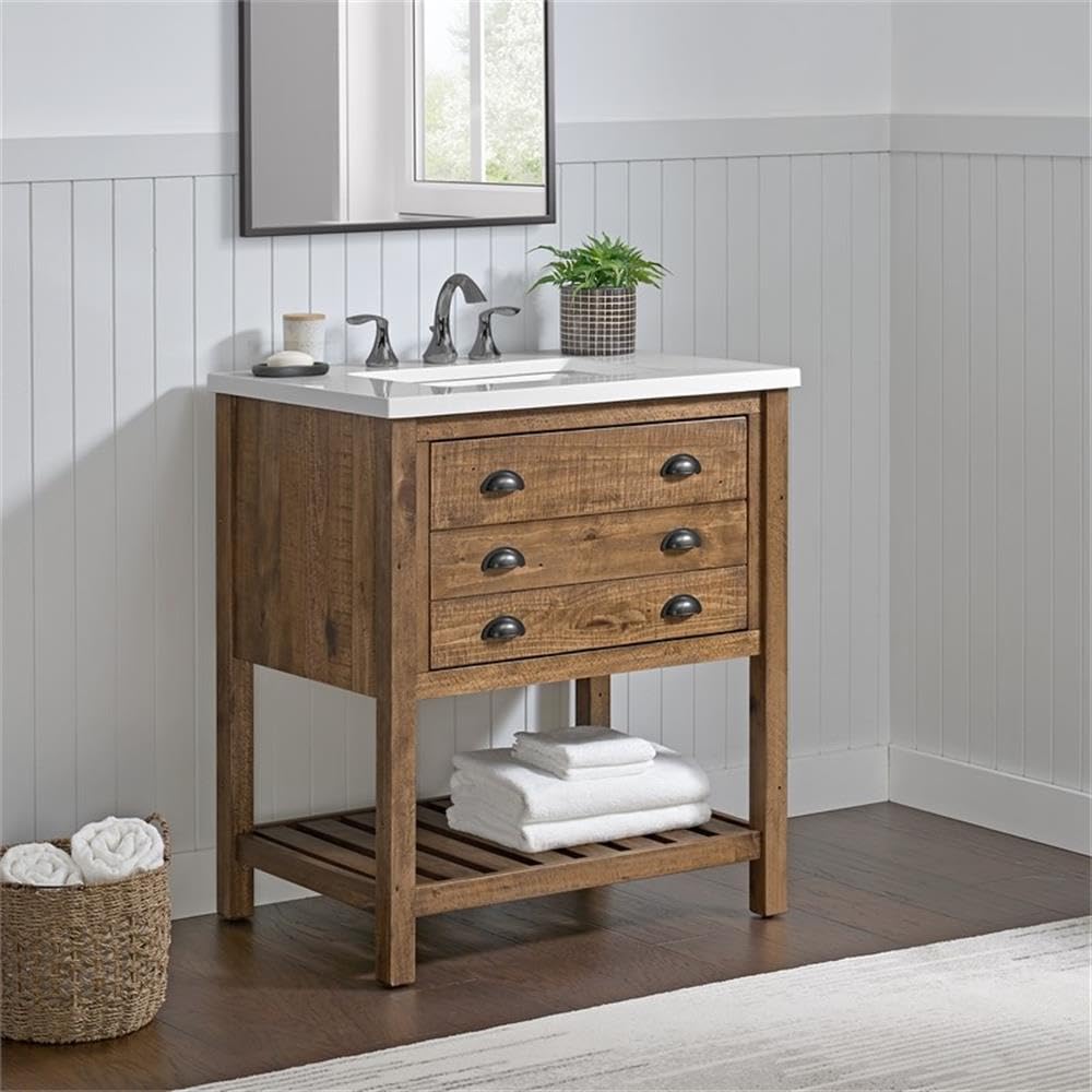 Martin Svensson Home Monterey 31" Wood Single Bathroom Vanity Natural Brown Martin Svensson Home